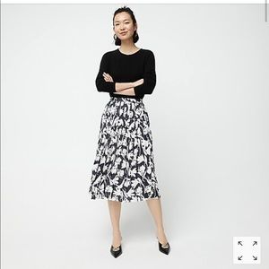 JCrew Pleated Midi Skirt in Shadow Floral